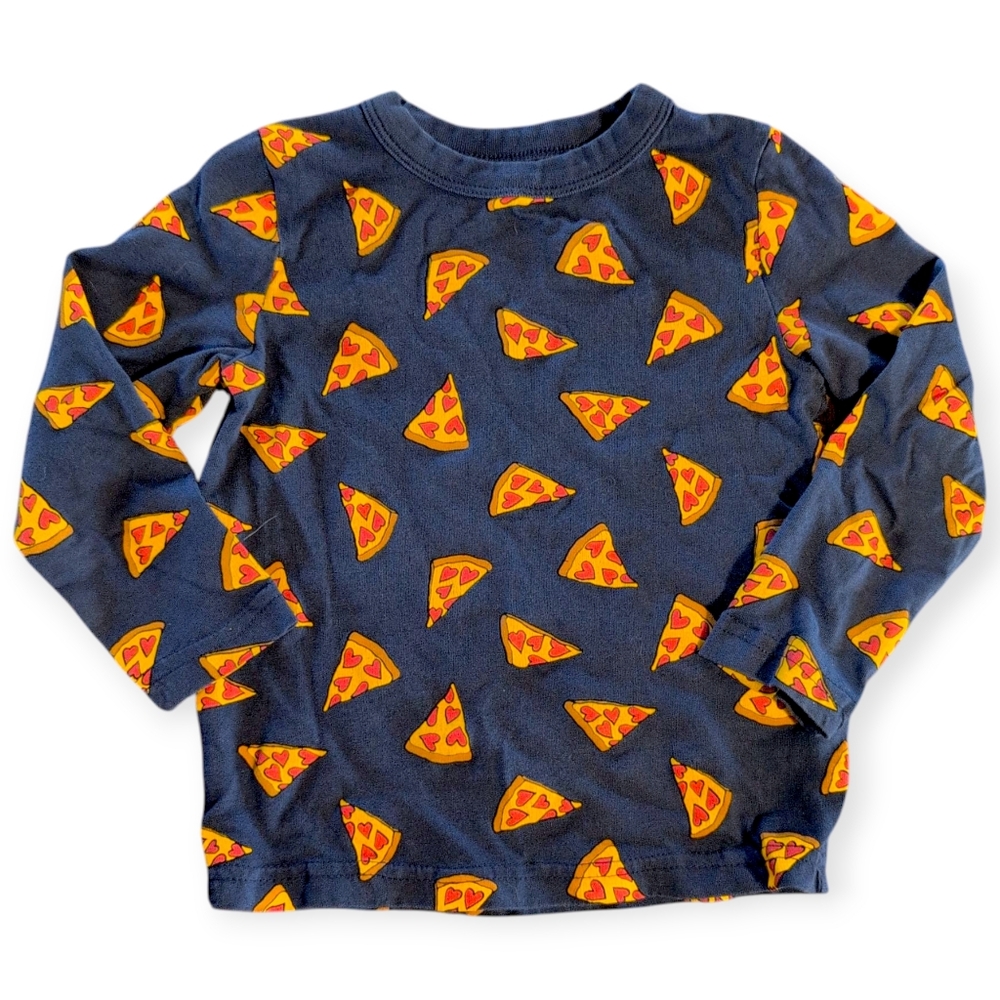 🍁2/$7🍁JOE FRESH Navy Pizza Print Long Sleeve Shirt